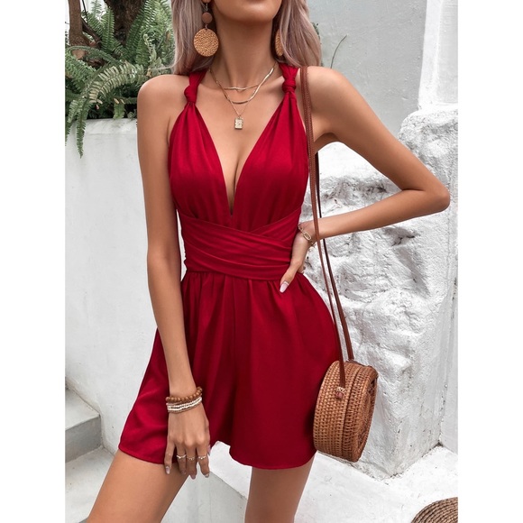 NWT Knot Detail Tie Back Romper - Picture 4 of 6